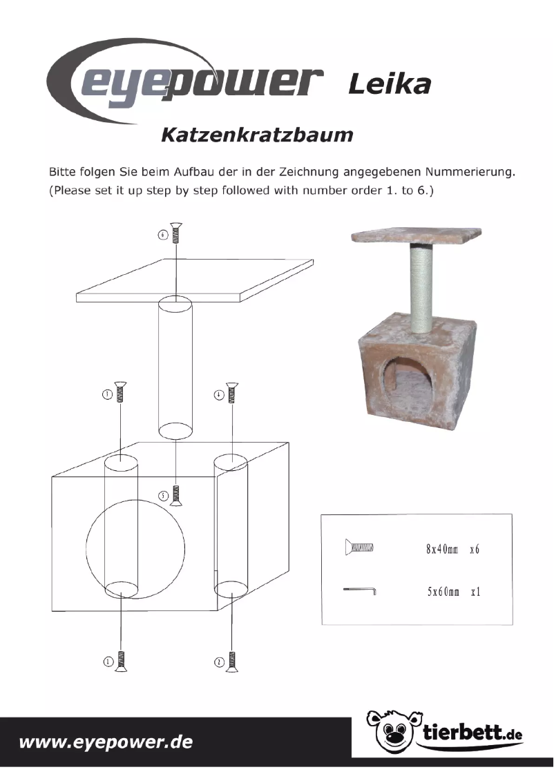 Page 1 of the manual User Manual Eyepower Leika