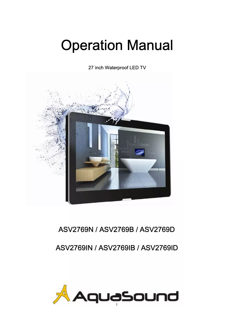 First page image of the manual for ASV2769IB