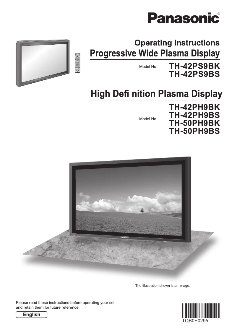 Page 1 of the manual User Manual Panasonic TH-50PH9BK