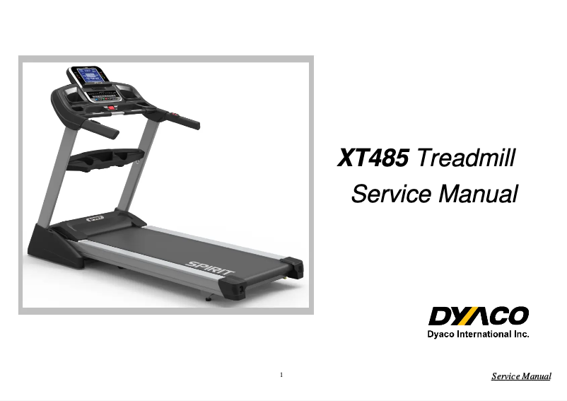 Page 1 of the manual User Manual Spirit Fitness XT485