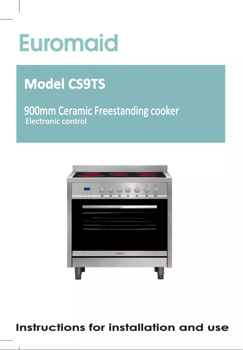 First page image of the manual for CS9TS