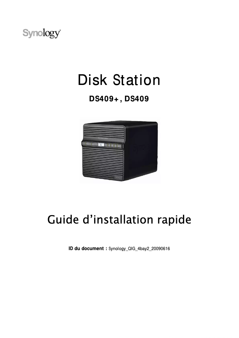 First page image of the manual for DiskStation DS409+