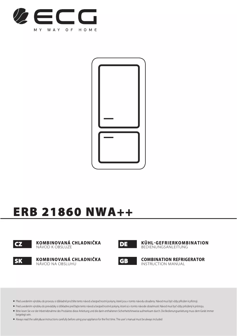 First page image of the manual for ERB 21860 NWA++
