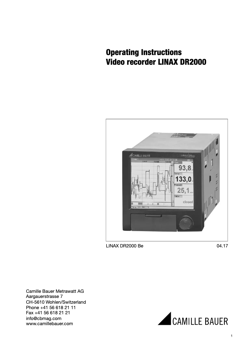 First page image of the manual for LINAX DR2000