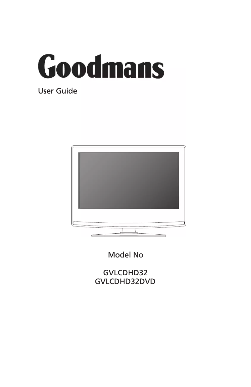 First page image of the manual for GVLCDHD32