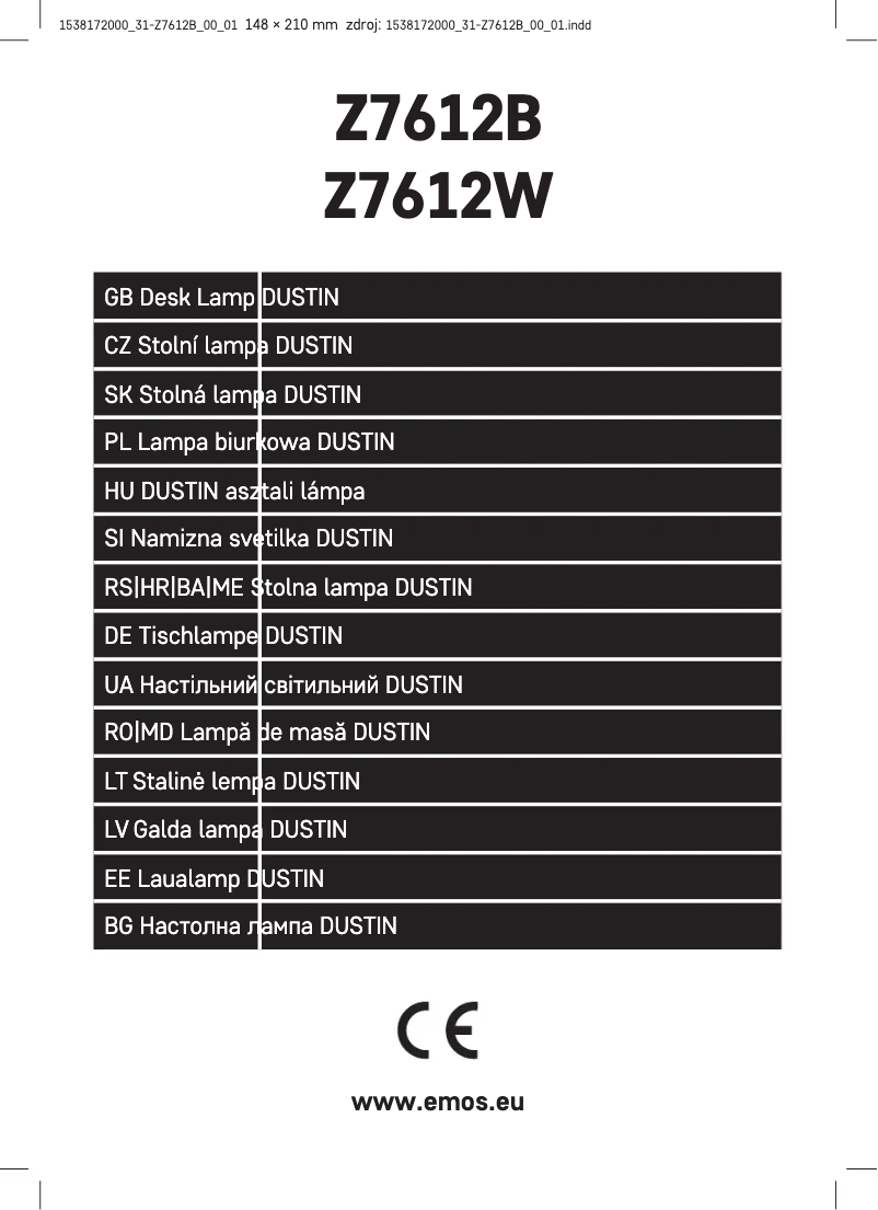 First page image of the manual for Z7612B