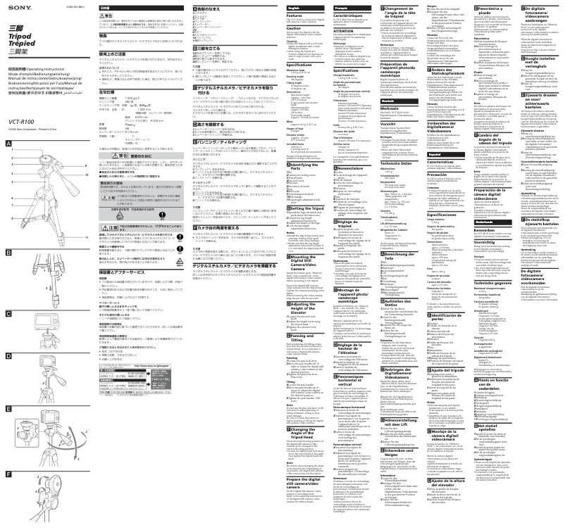 Page 1 of the manual User Manual Sony VCT-R100