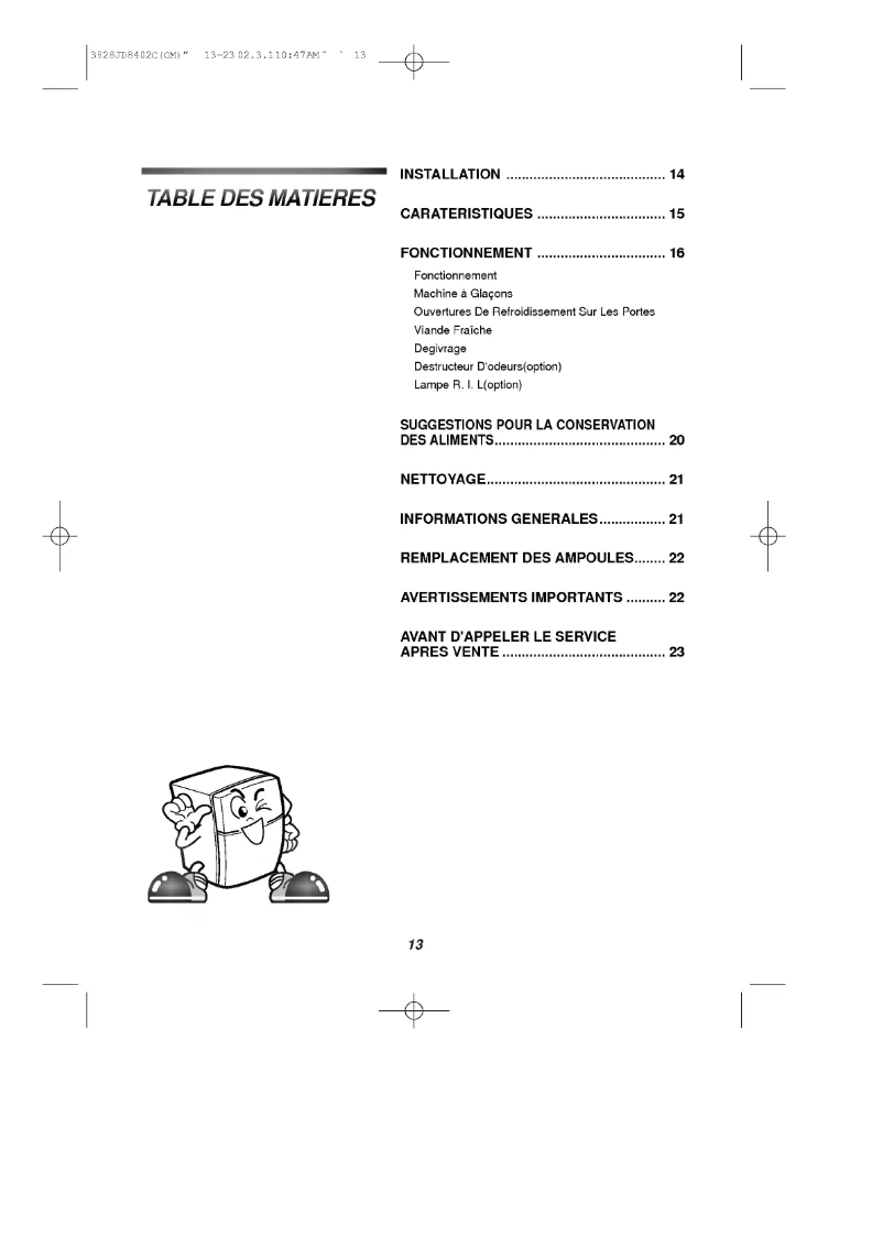Page 1 of the manual User Manual LG GR-S392QC