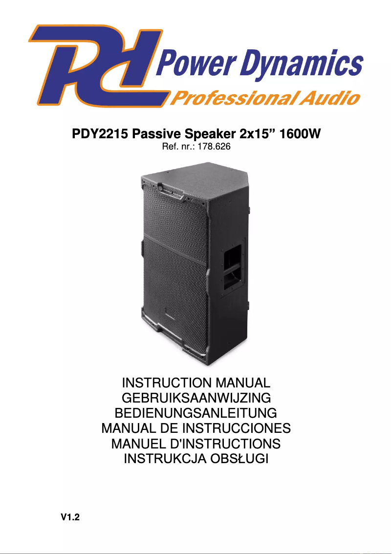 Page 1 of the manual User Manual Power Dynamics PDY2215