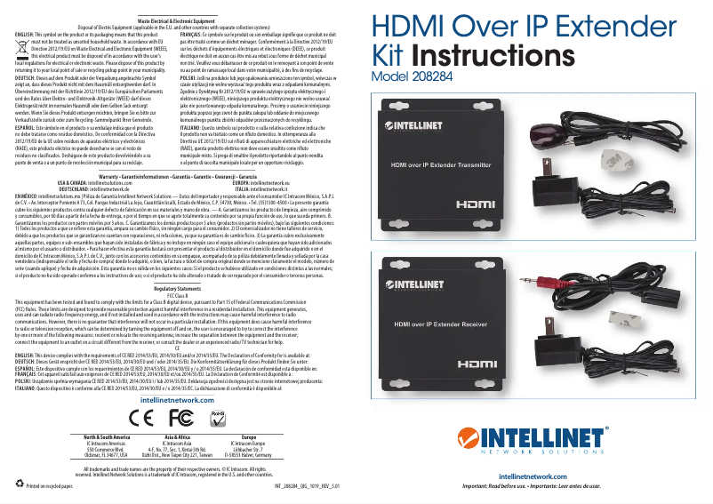 Page 1 of the manual User Manual Intellinet 208284