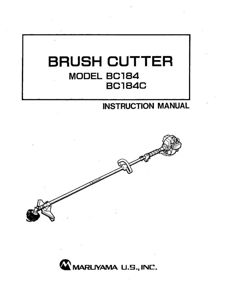 First page image of the manual for BC184