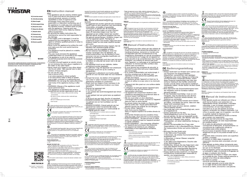 Page 1 of the manual User Manual TriStar VE-5937