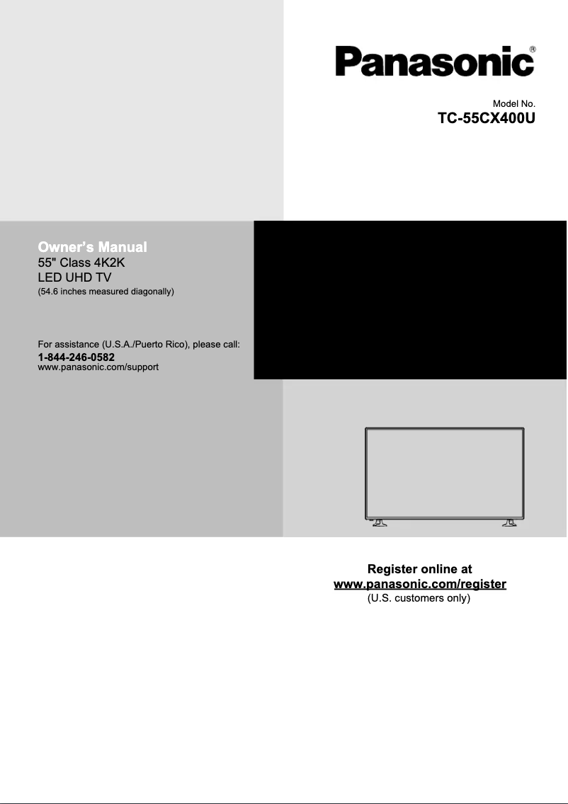 Page 1 of the manual User Manual Panasonic Viera TC-55CX400