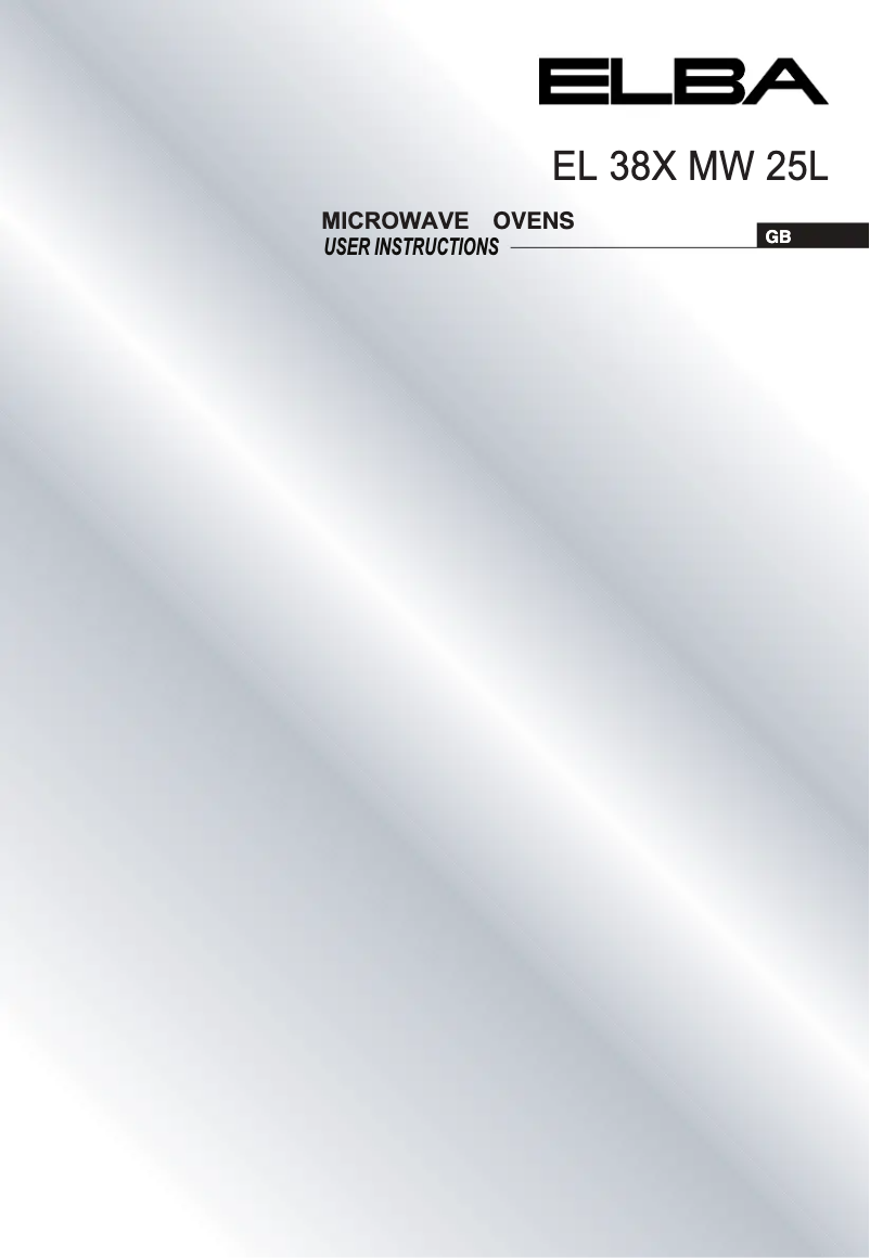 Page 1 of the manual User Manual Elba Elio EL 38X MW 25L