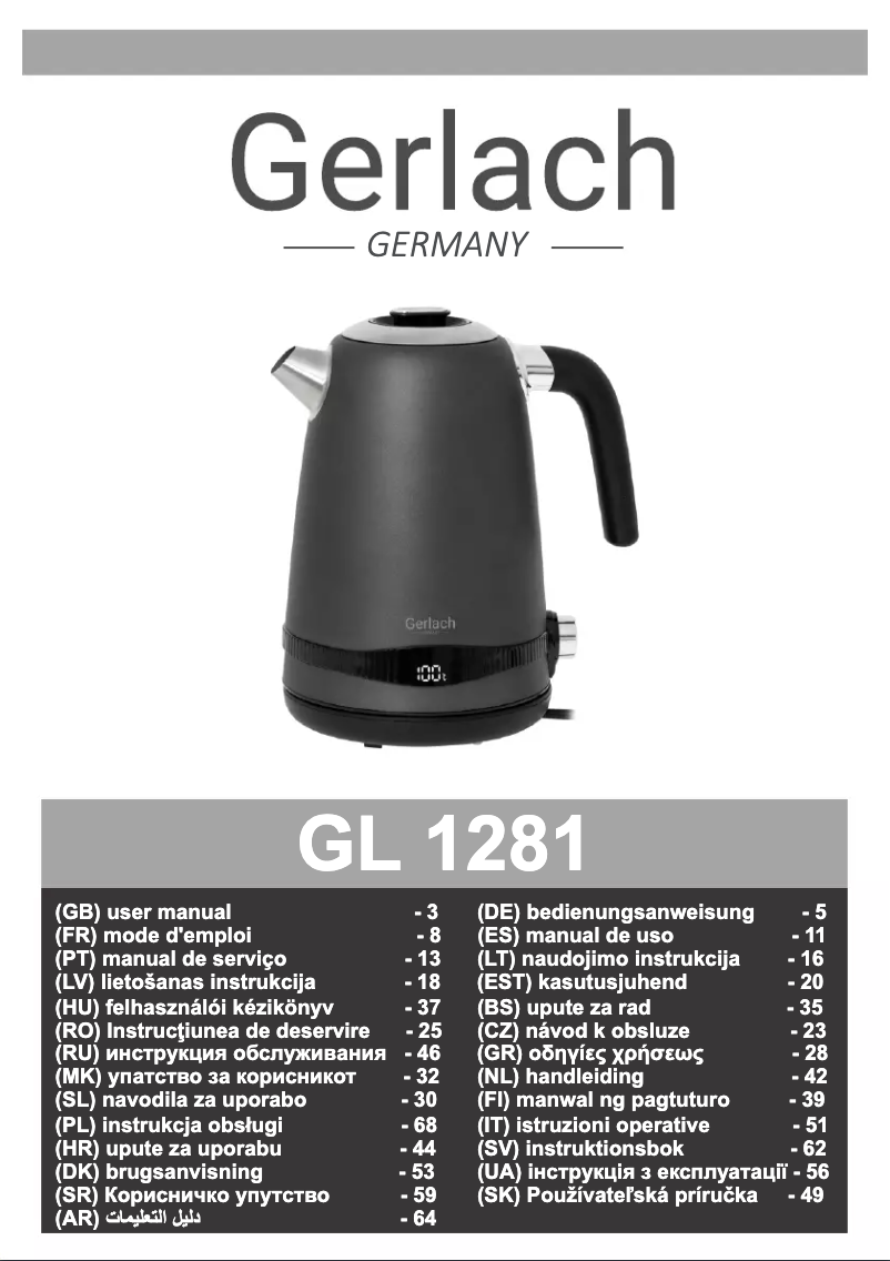 Page 1 of the manual User Manual Gerlach GL 1281