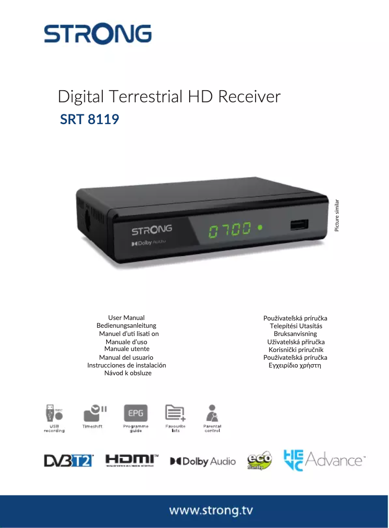 First page image of the manual for SRT 8119