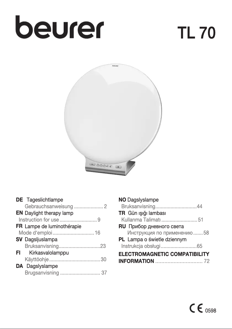 First page image of the manual for TL 70