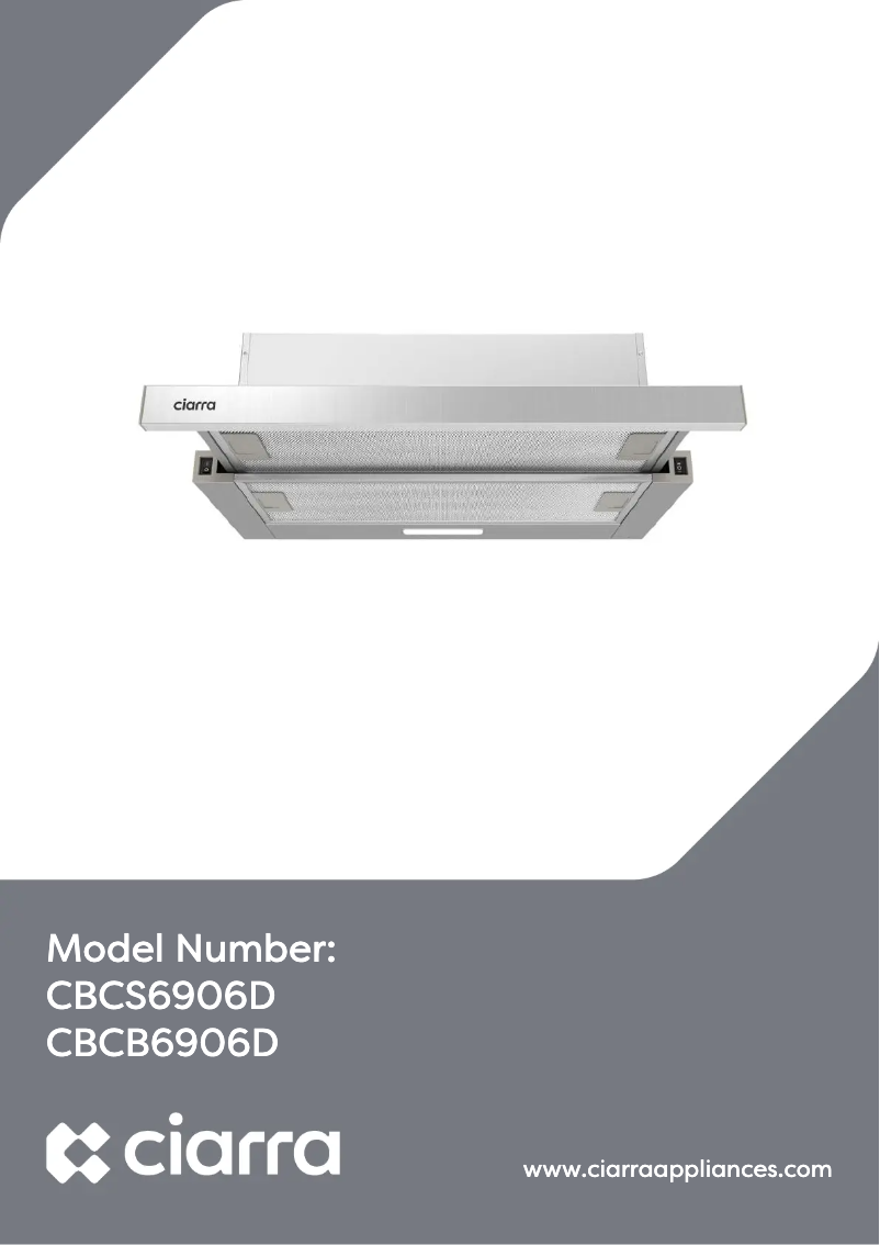 First page image of the manual for CBCS6906D