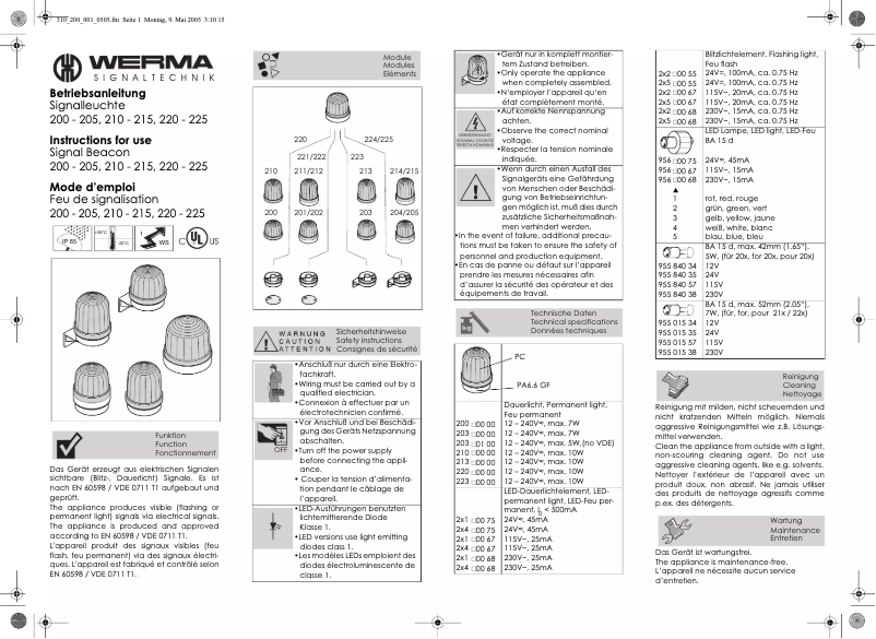 First page image of the manual for 202.300.55