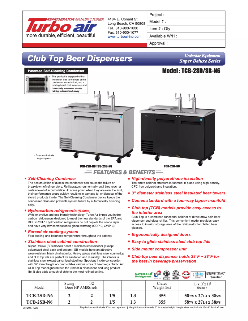 First page image of the manual for TCB-2SB