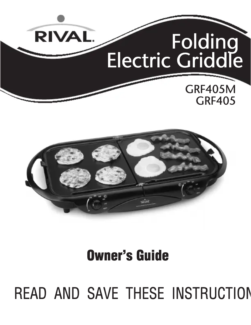 Page 1 of the manual User Manual Rival GRF405