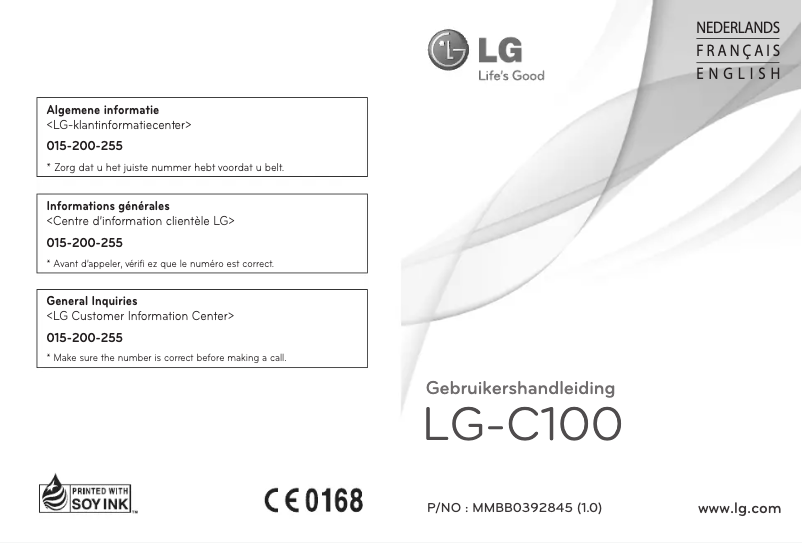 Page 1 of the manual User Manual LG C100