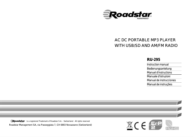 Page 1 of the manual User Manual Roadstar RU-295