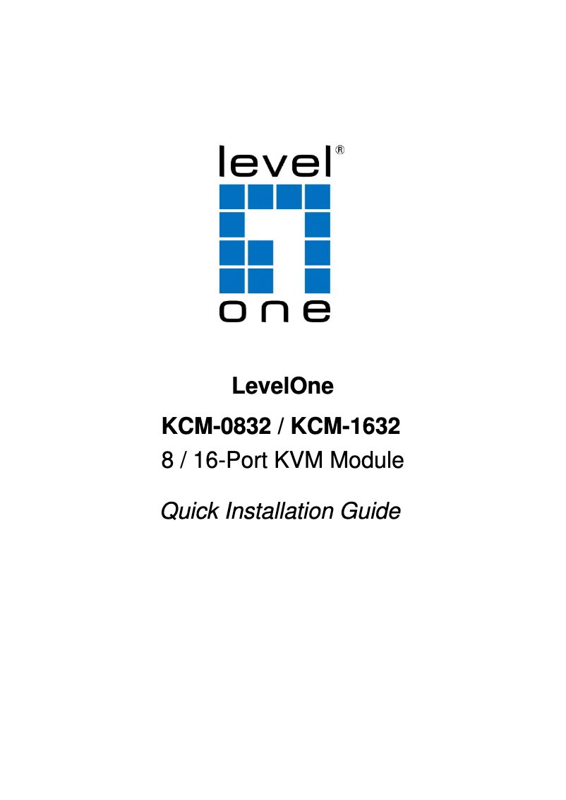 First page image of the manual for KCM-0832