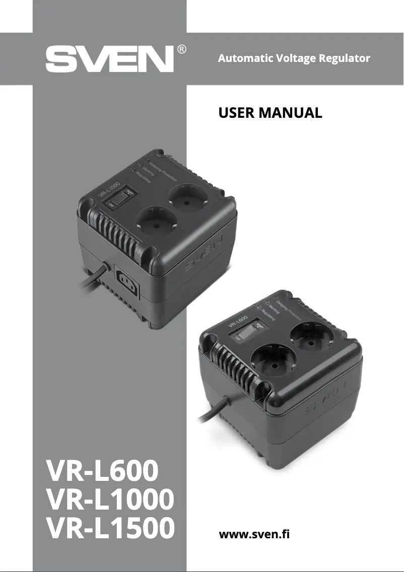 Page 1 of the manual User Manual Sven VR-L1000
