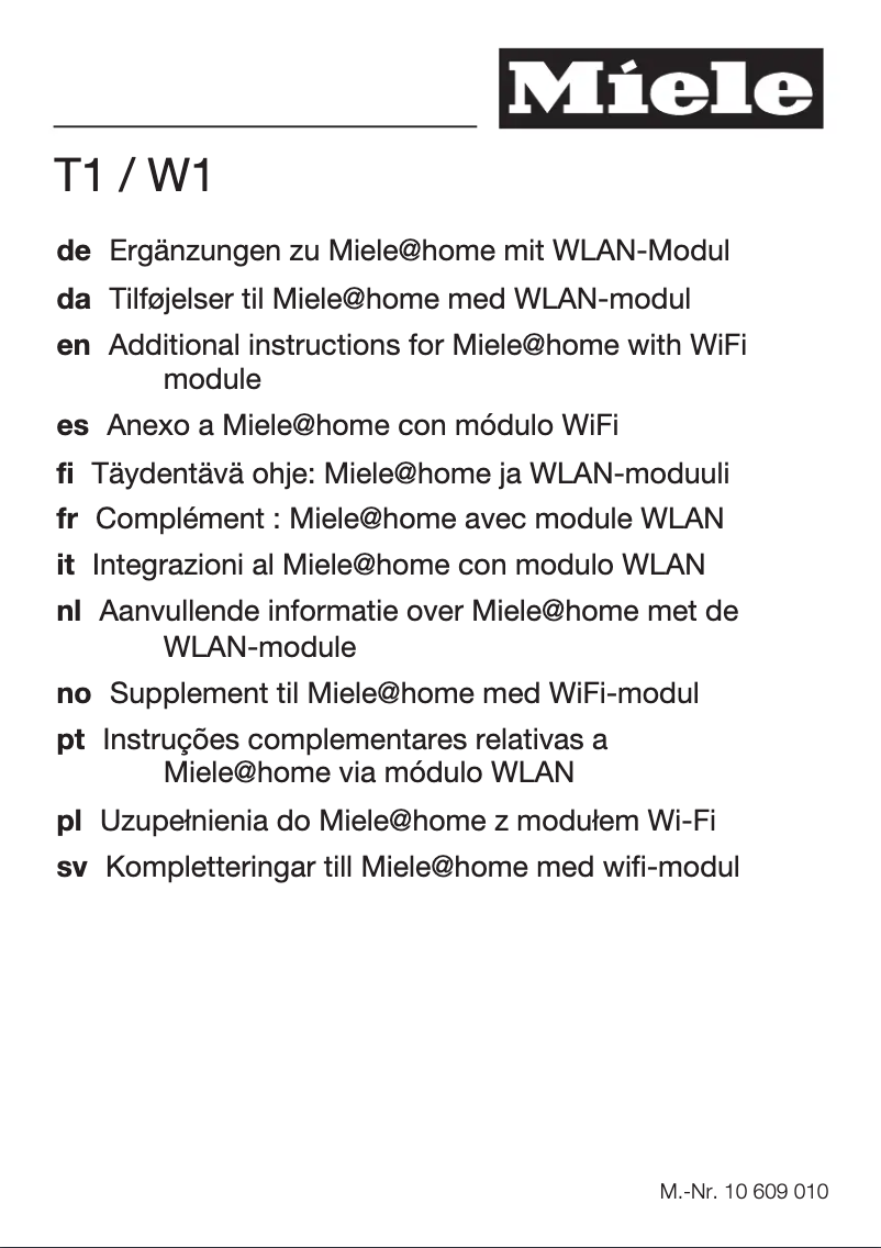 First page image of the manual for T1