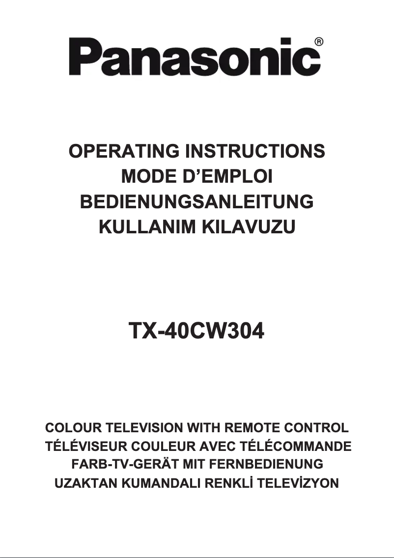 Page 1 of the manual User Manual Panasonic Viera TX-40CW304