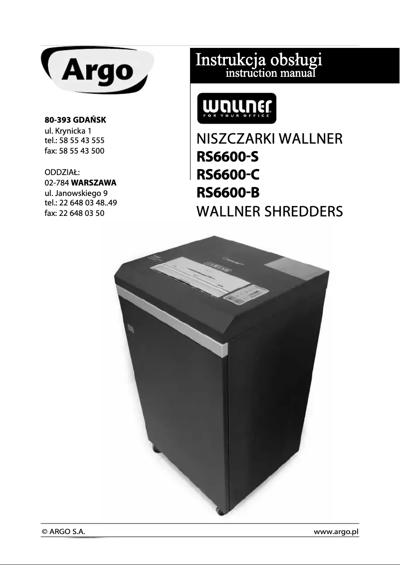 Page 1 of the manual User Manual Wallner RS6600-B