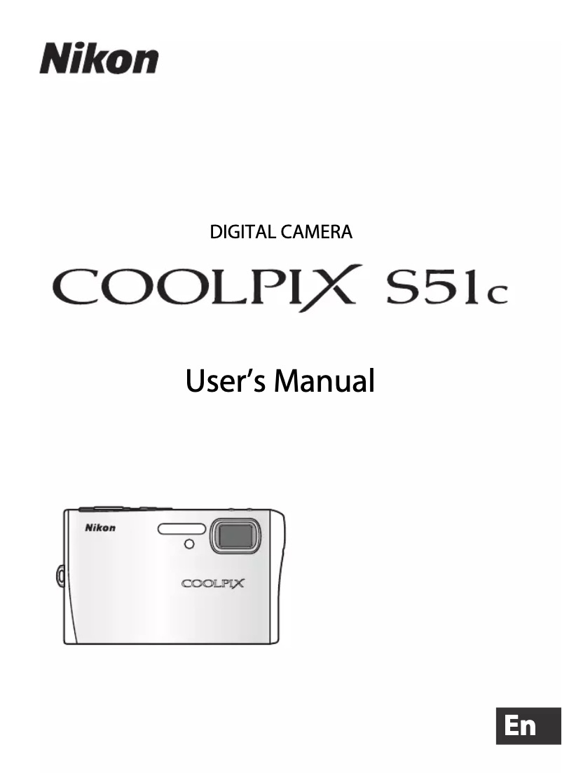 Page 1 of the manual User Manual Nikon Coolpix S51c