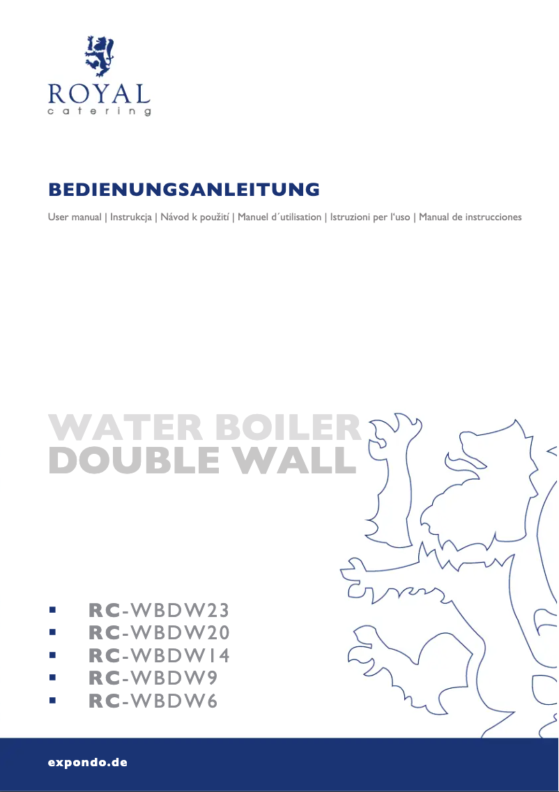 Image de la première page du manuel de l'appareil RC-WBDW20