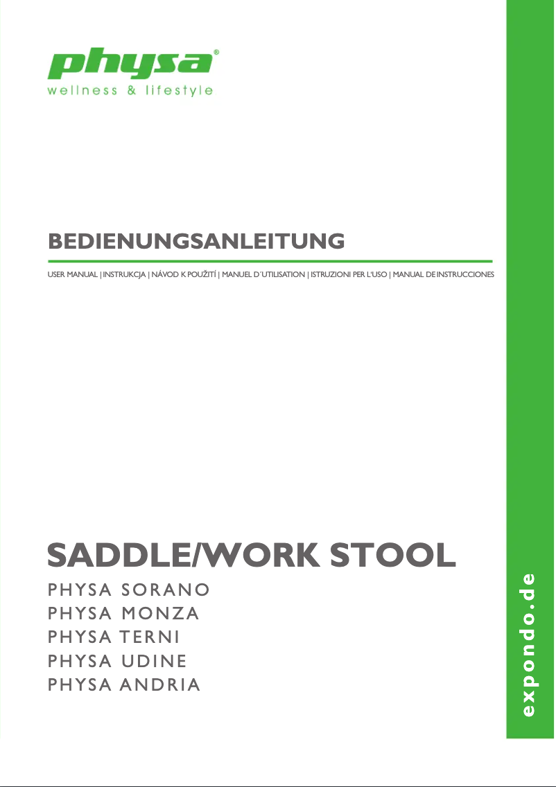 Page 1 of the manual User Manual Physa Terni