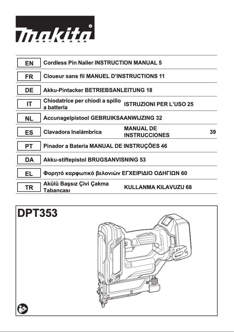 Page 1 of the manual User Manual Makita DPT353