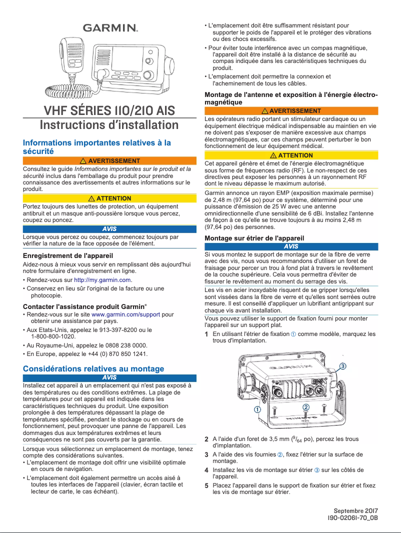 First page image of the manual for VHF 110i