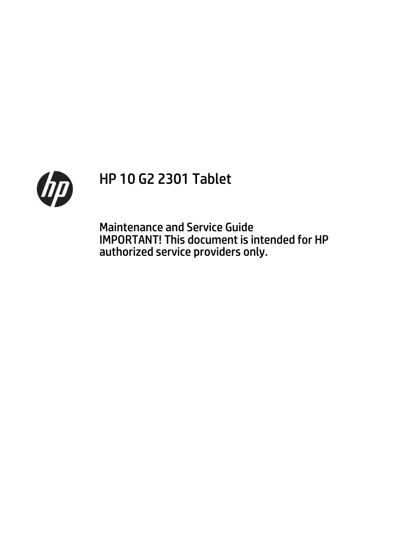 First page image of the manual for 10 G2 2301
