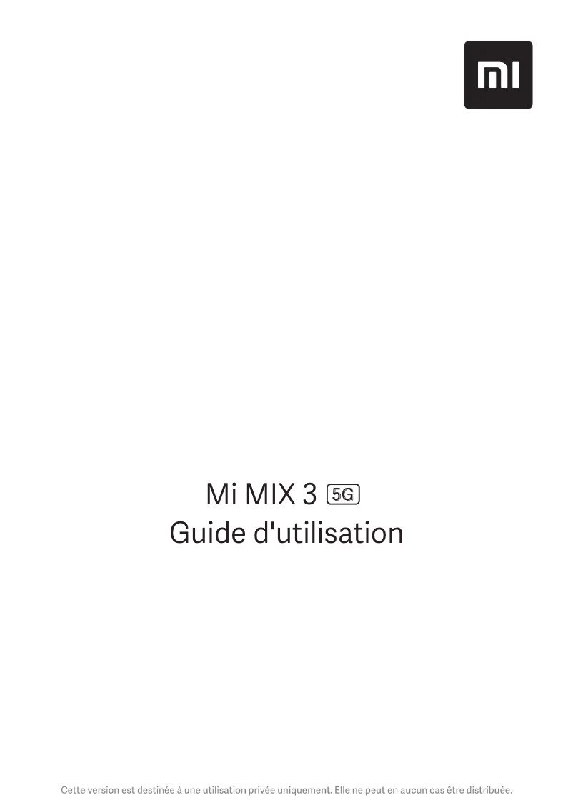 Page 1 of the manual User Manual Xiaomi Mi Mix 3