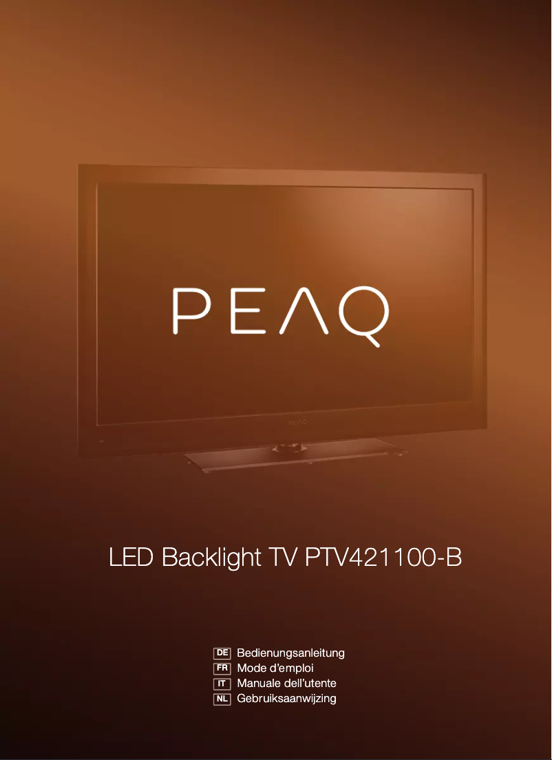 Page 1 of the manual User Manual PEAQ PTV421100