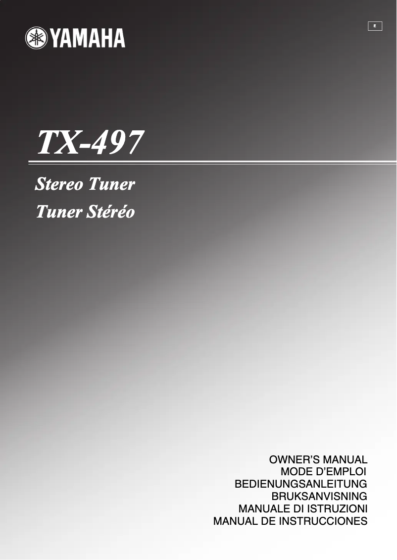 First page image of the manual for TX-497