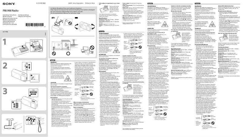 First page image of the manual for ICF-P36