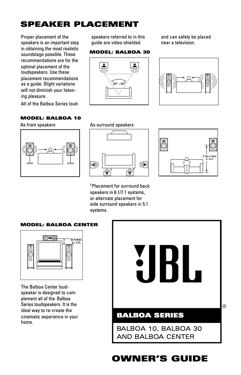 Page 1 of the manual User Manual JBL Balboa 30