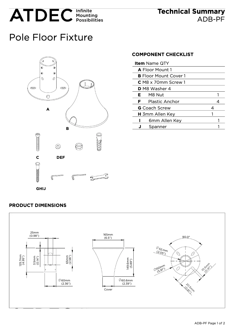Image de la première page du manuel de l'appareil ADB-PF