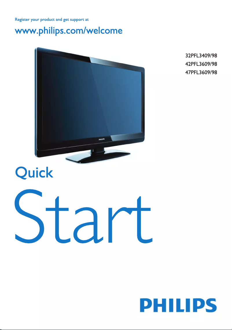 Page 1 of the manual Quick Start Guide Philips 47PFL3609S