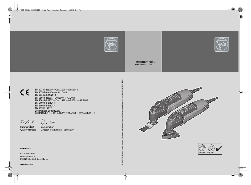 First page image of the manual for MultiTalent Start FMT250SL