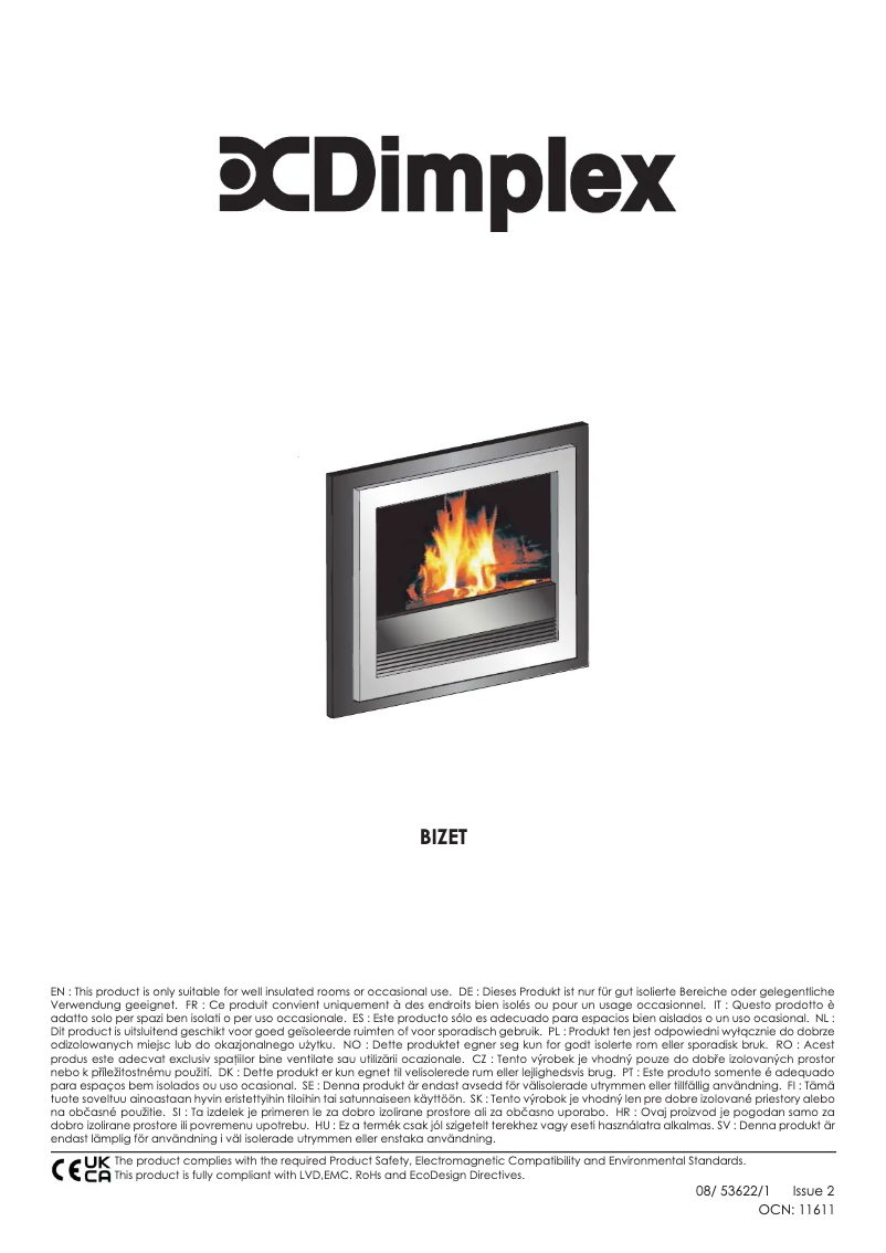 Page 1 of the manual User Manual Dimplex BZT20E