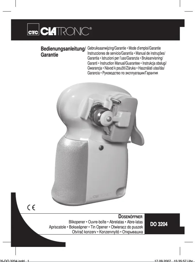 Image de la première page du manuel de l'appareil DO 3204