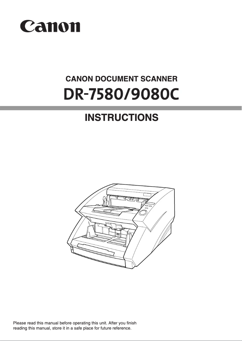 First page image of the manual for imageFORMULA DR-9080C