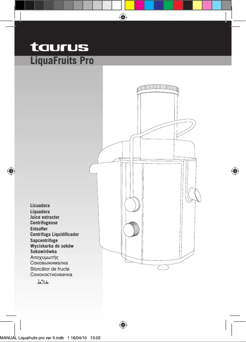 First page image of the manual for Liquafruits Pro